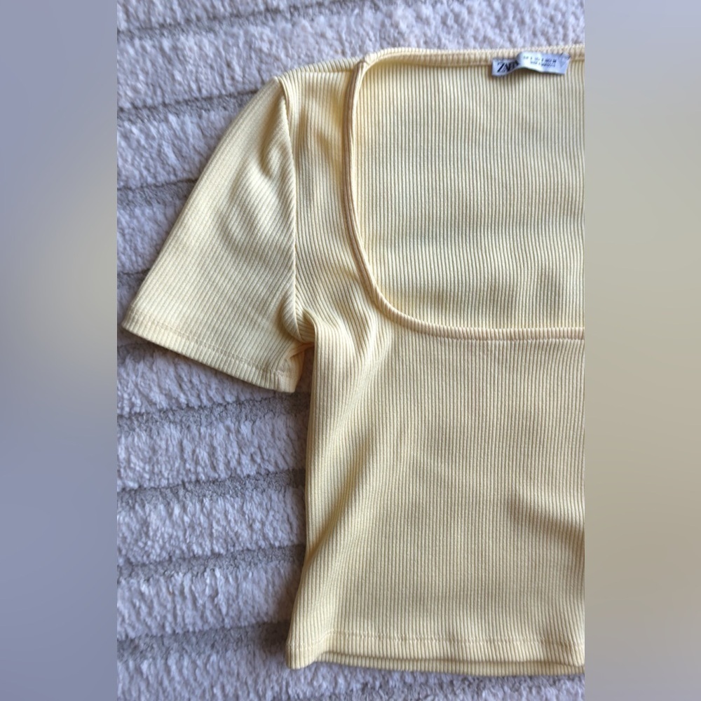 Zara Square Neckline Ribbed Top - Picture 4 of 6